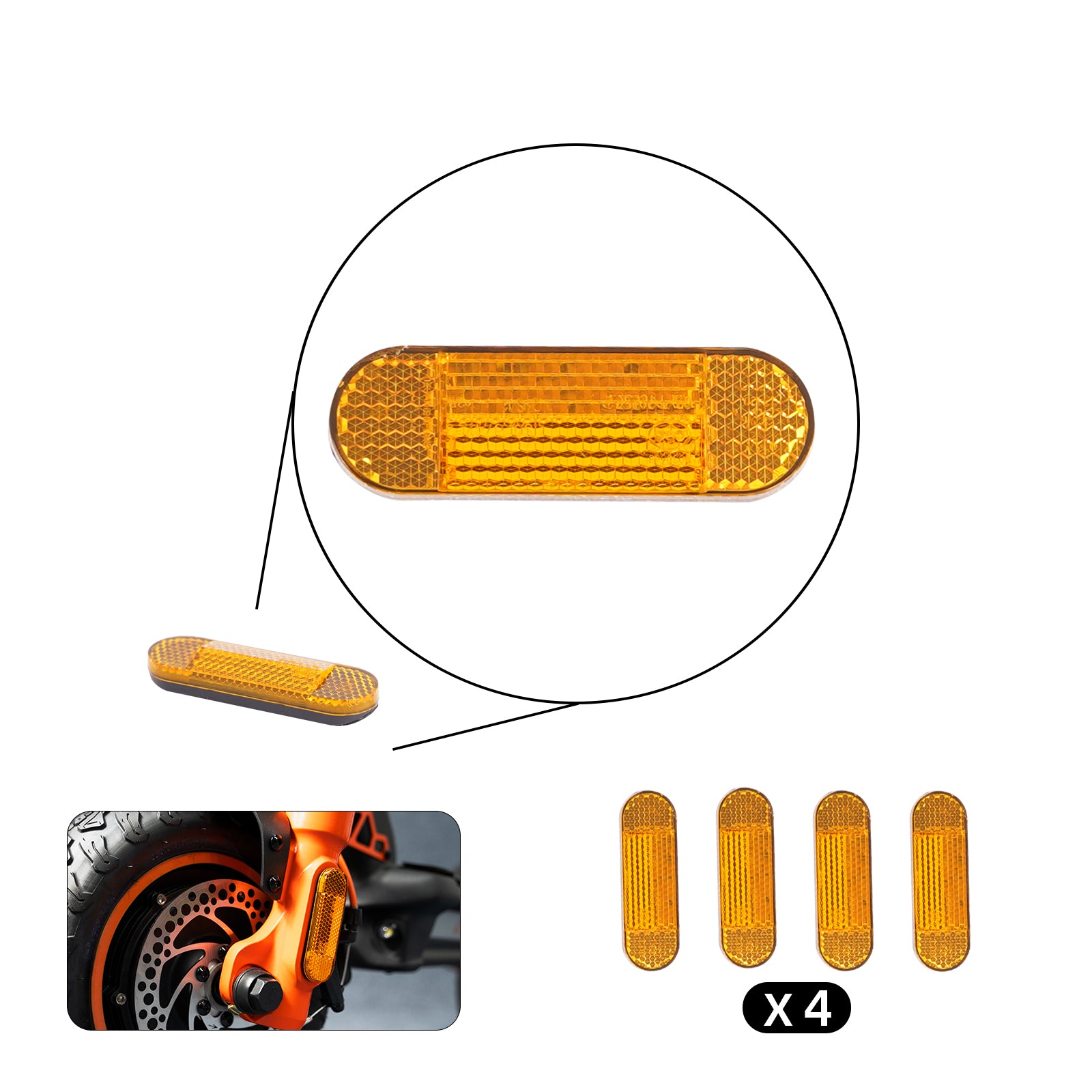 High-Visibility Safety Reflectors for RZ800 & RZ1000 (4-Pack) – cunfon