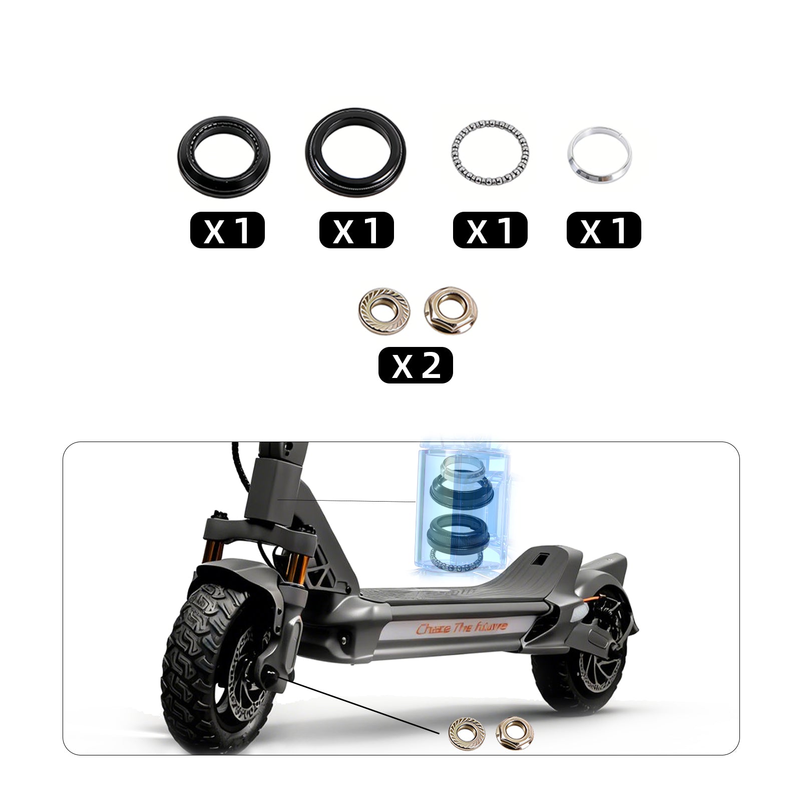 Steering Bearing Kit for RZ800 & RZ1000 – Front Steering Stem Replacement