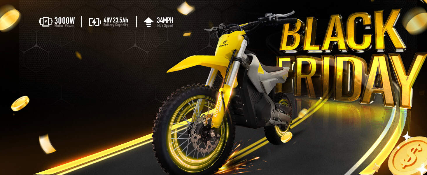 Cunfon M200 Electric Motorcycle Black Friday Deal - 3000W Motor, 48V 23.5Ah Battery, Save $400 at mall.cunfon.com