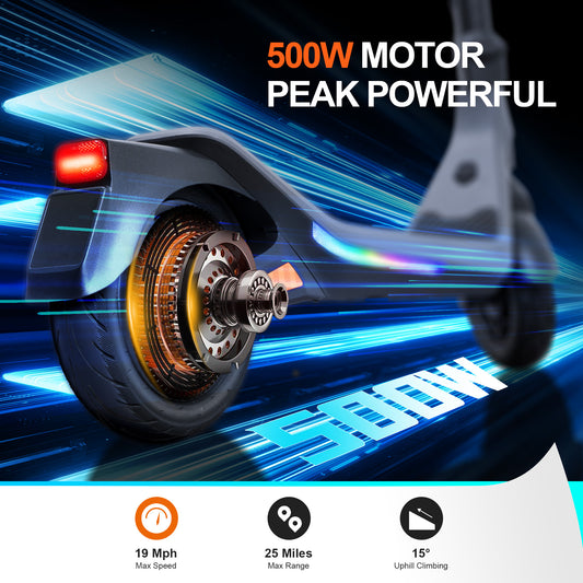 Electric Scooter RS500 CUNFON 500W Motor 19Mph 25Miles 360Wh Battery Adults & Teens Fingerprint Unlock