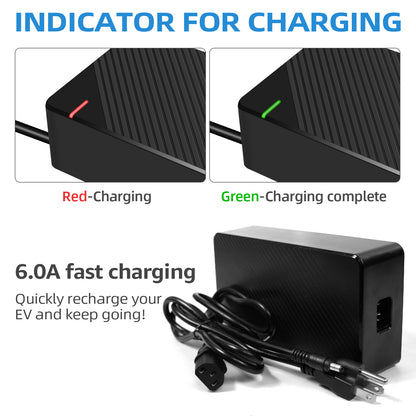 Chargeur rapide pour scooter électrique 48V 6a (1 prise), chargeur de batterie au Lithium Compatible RZ800