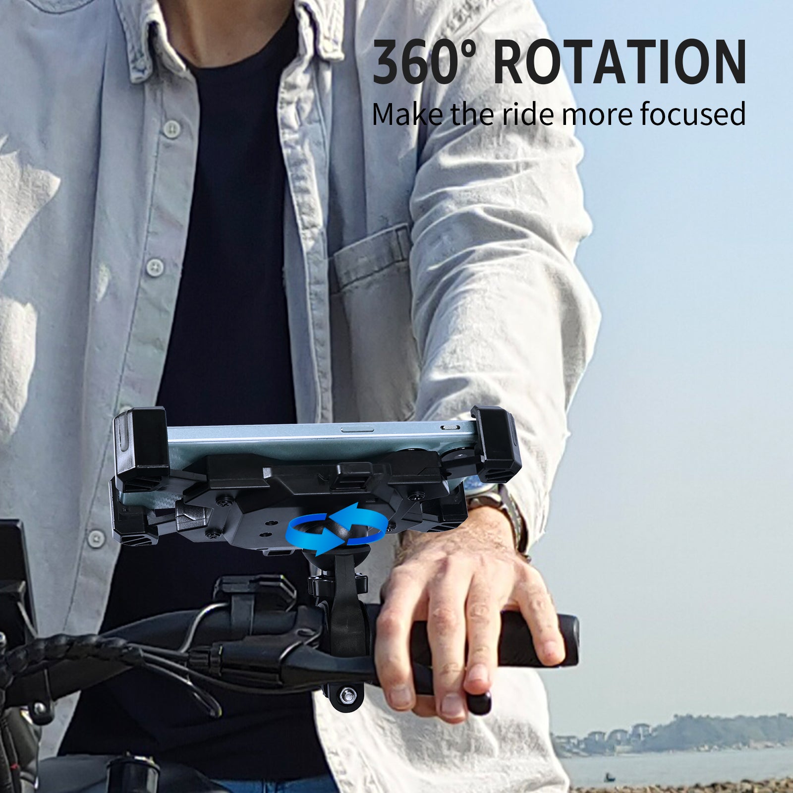 Scooter Phone Mount Holder - Black