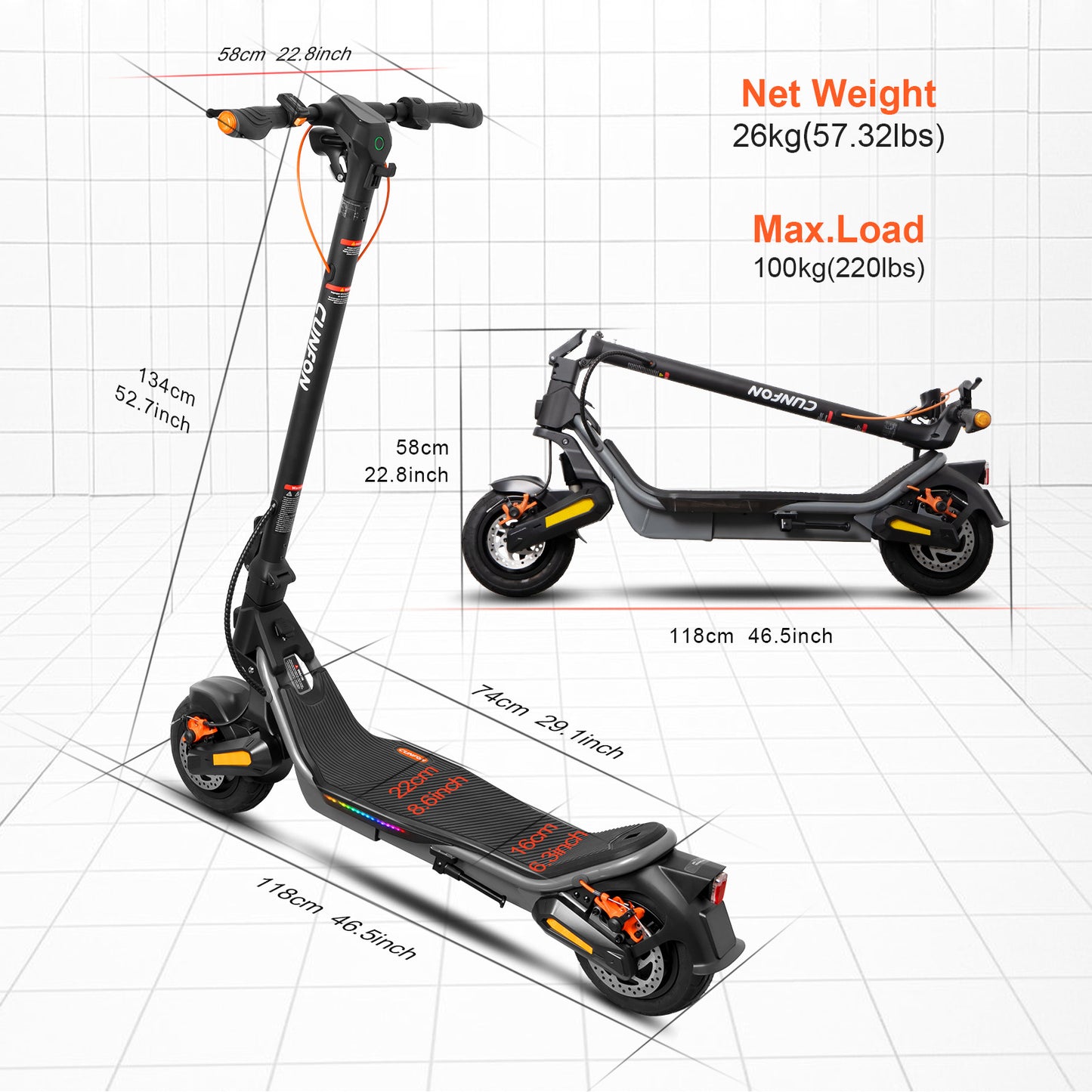 Cunfon RS500 Electric Scooter 1000W