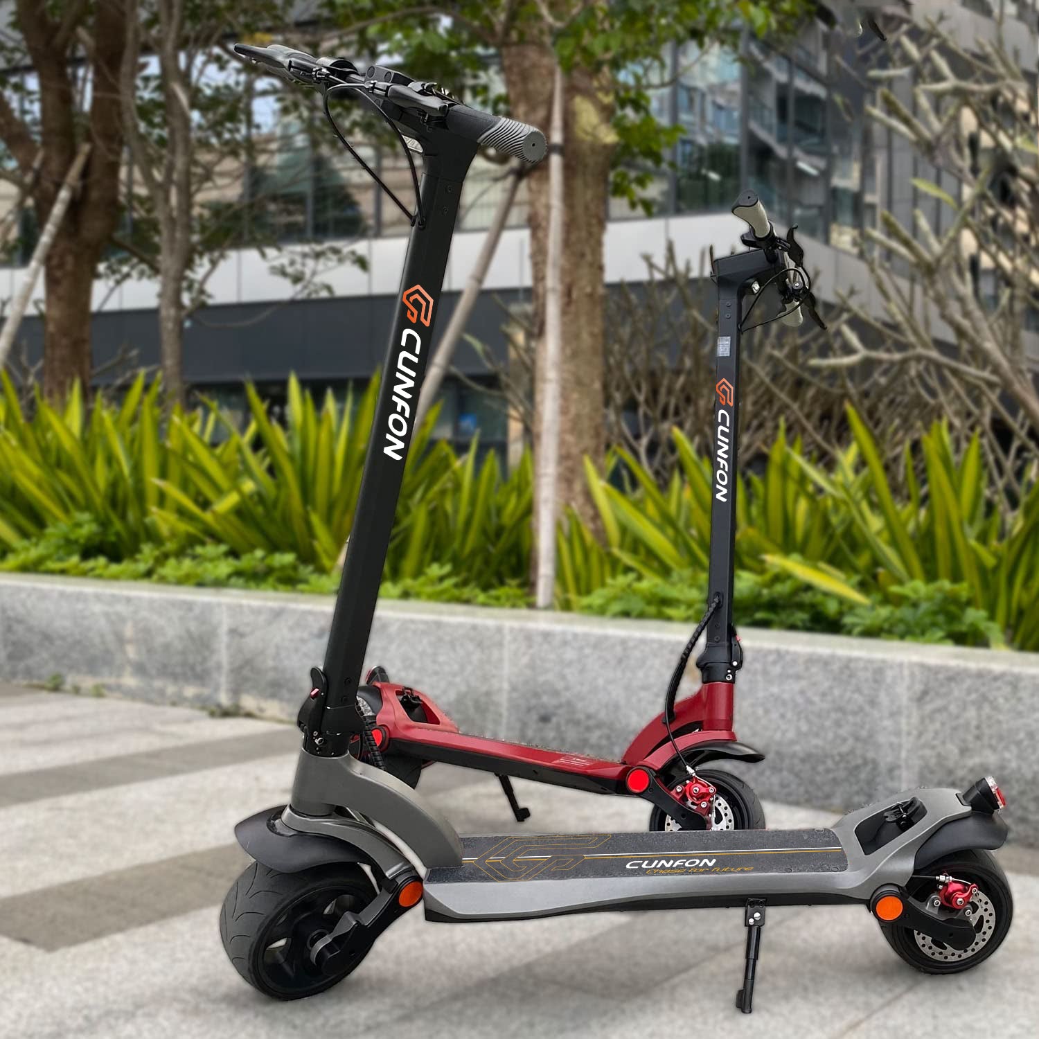 CUNFON Electric Lightweight Foldable Commuting Scooters 18.9 MPH 24 Miles