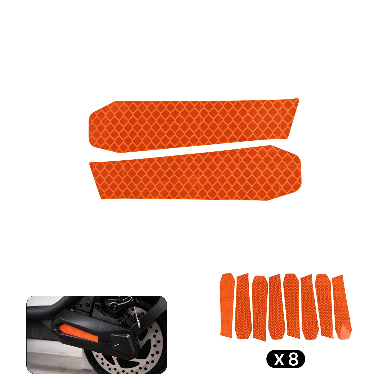 RS500 Side Reflectors (2 Sets, 8 Pieces) Front & Rear Fork