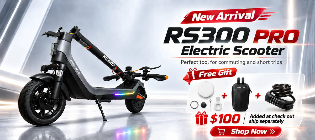 CUNFON RS300 Pro electric scooter new arrival with free tracker, storage bag and combination lock
