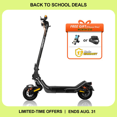 CUNFON RS500 electric scooter back to school deal with free gift options worth over 50 dollars.