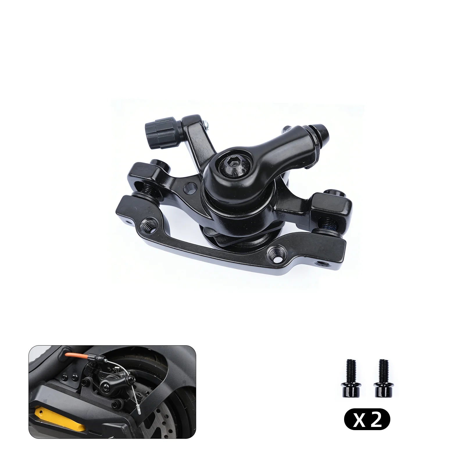 Rear brake caliper for CUNFON RS500 scooter with mounting bolts