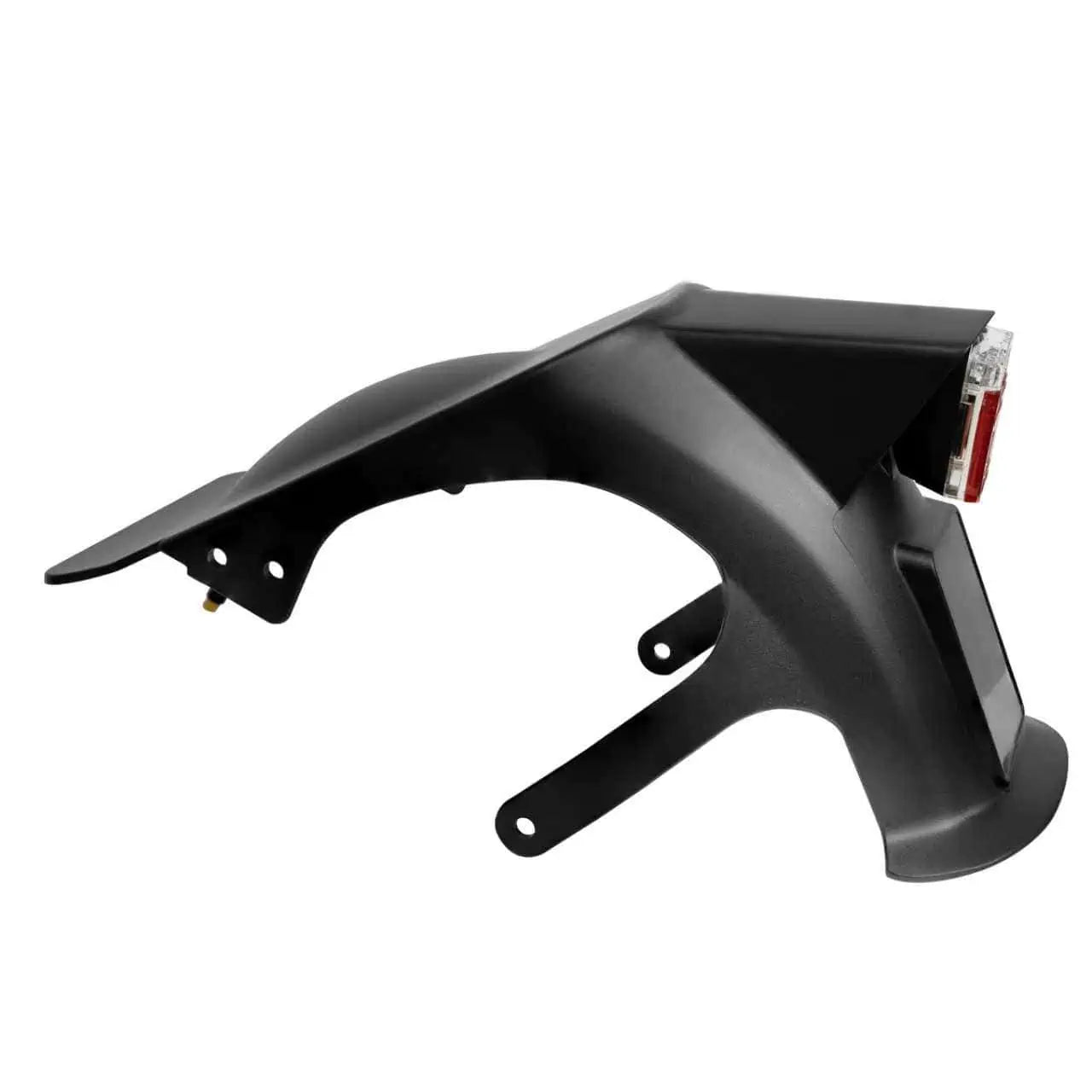 Cunfon RS500 Electric Scooter Rear Fender with Integrated Red Tail Light - Shows mounting points and splash guard design