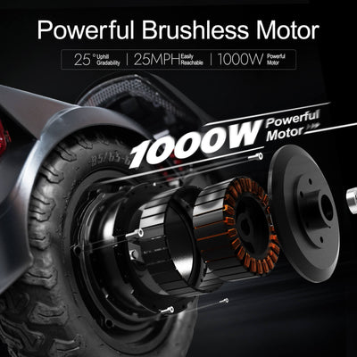 Cunfon RZ600 powerful 1000W brushless hub motor with 25mph max speed and 25 degree uphill climbing