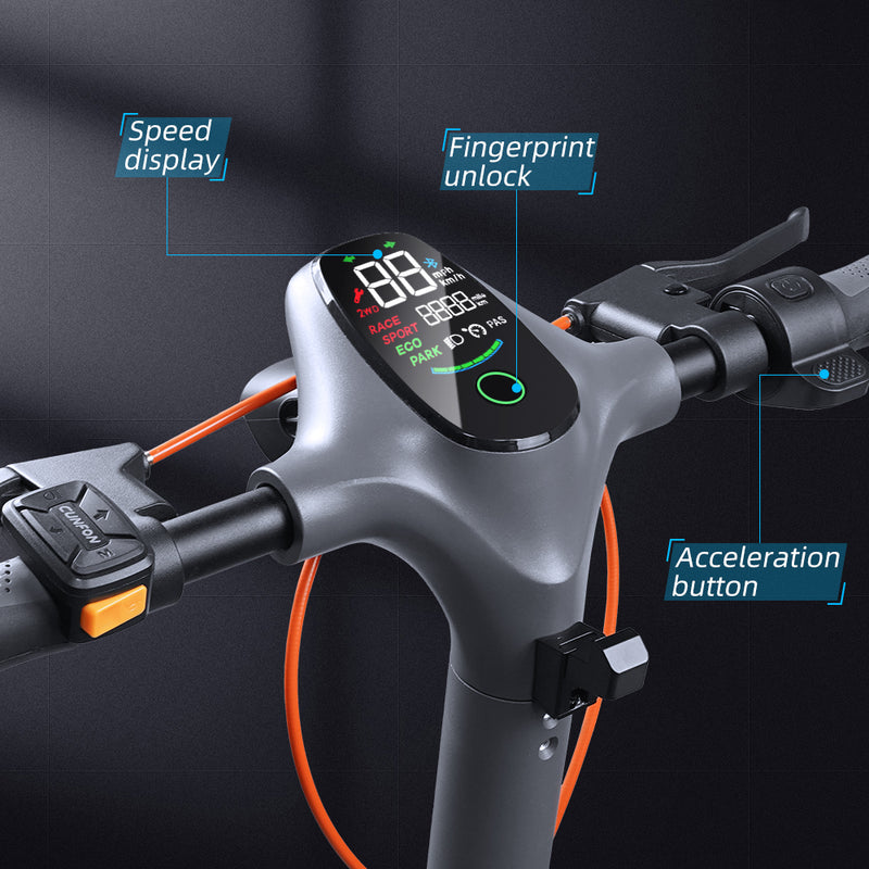 CUNFON RZ800 Electric Scooter - 1200W, 31MPH, 50-Mile Range, 400LB Load ...