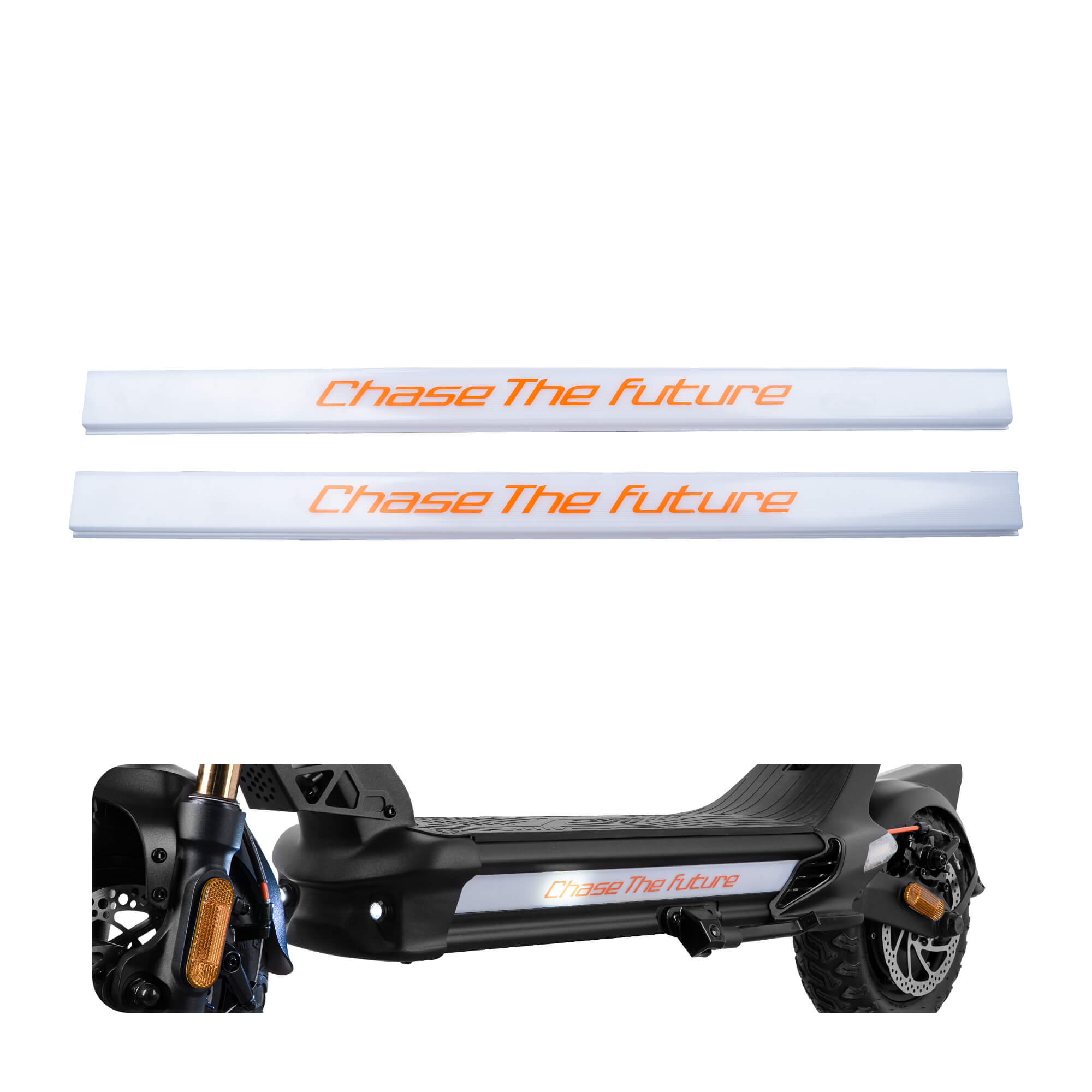 Cunfon RZ800 and RZ1000 ambient light protective covers with orange Chase The Future decal.